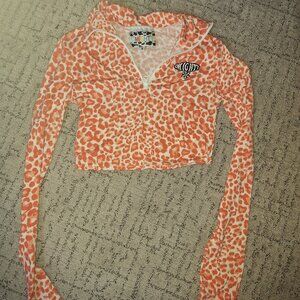 Omighty Orange Leopard Print Crop Top